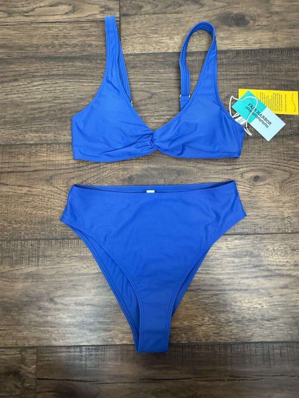 Fair Harbor Madison Top Cabana Bottom 2 Piece Swimsuit Bikini Blue Sz S NWT